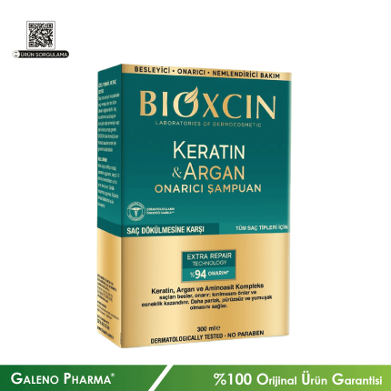 Bioxcin Keratin & Argan Onarıcı Şampuan 300 mL